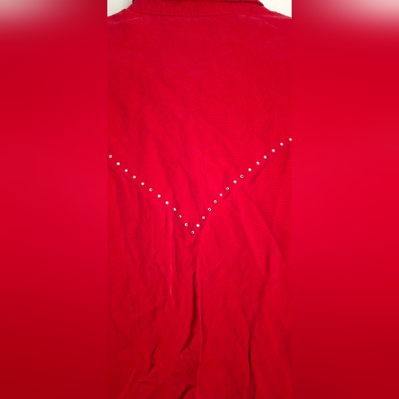 Longhorn by nivel western wear usa vintage red beaded top blouse shirt small - Picture 15 of 16